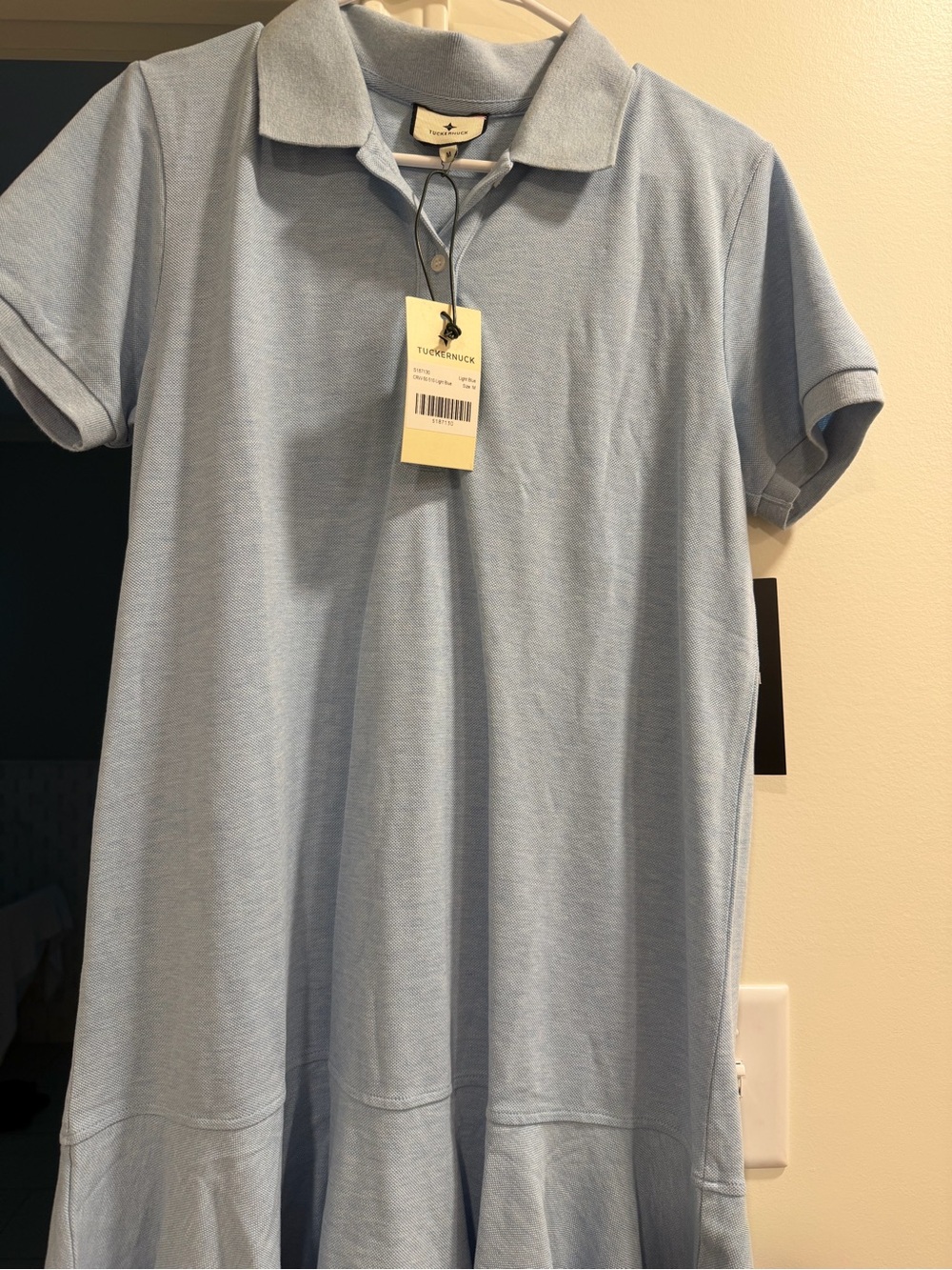 Tuckernuck $148 Light Blue Pique May Polo Dress M Preppy Coastal Beach Resort - Picture 4 of 4